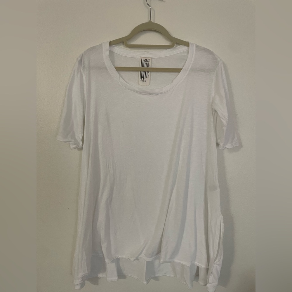 Free people soft white xs t shirt side slits